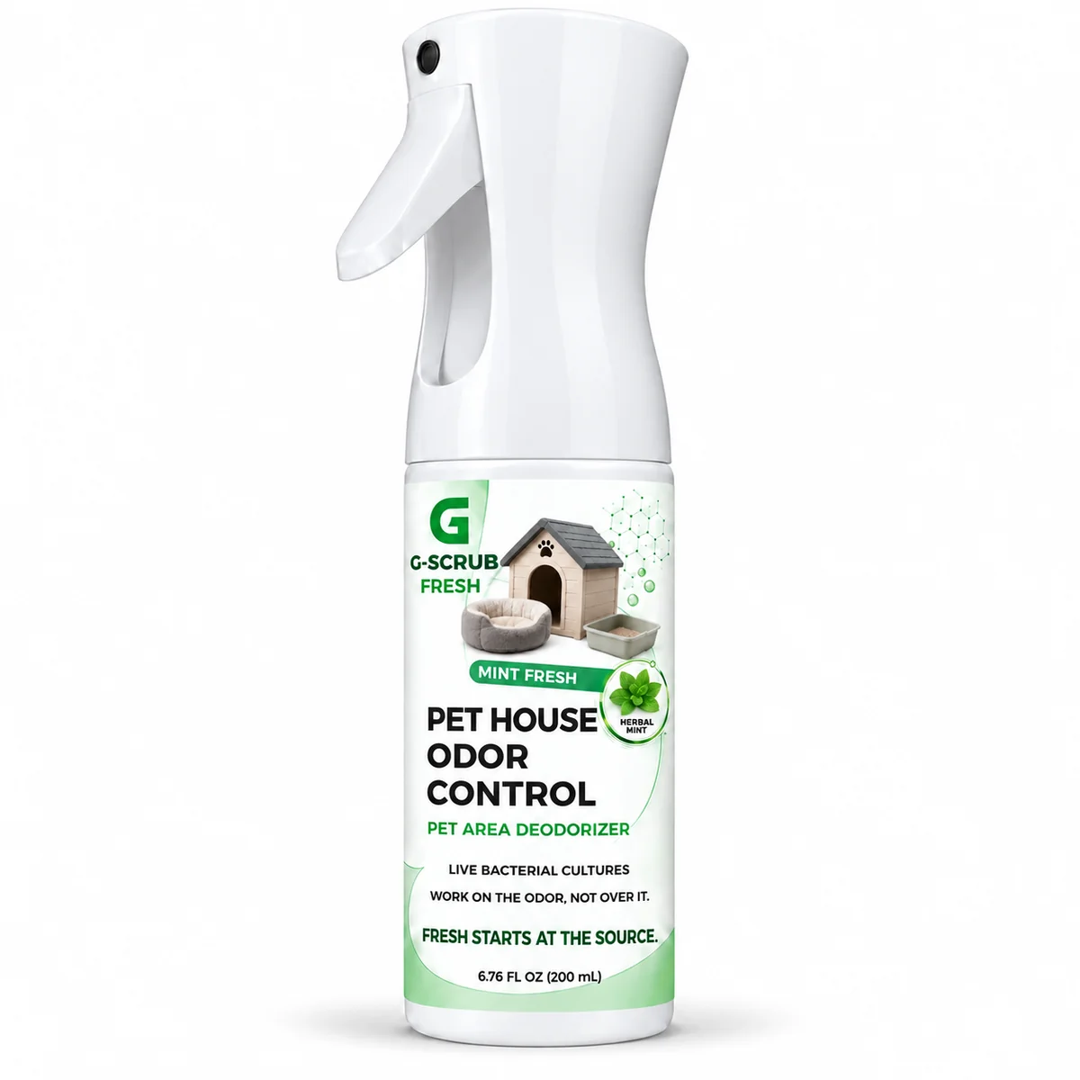 G-SCRUB FRESH Pet House Odor Control, 200 mL spray bottle