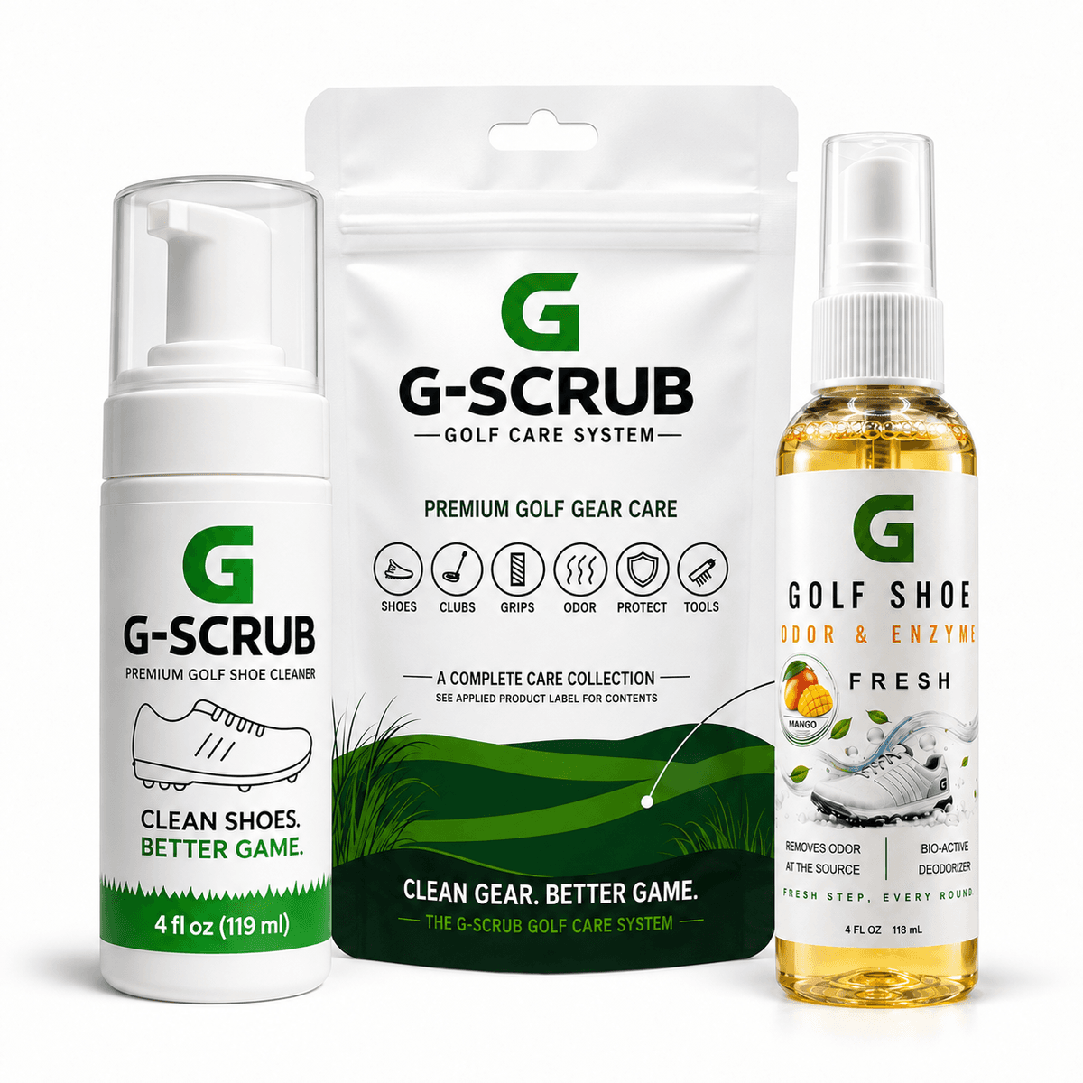 G-SCRUB Golf Kit — Shoe Foam + Fresh Mango