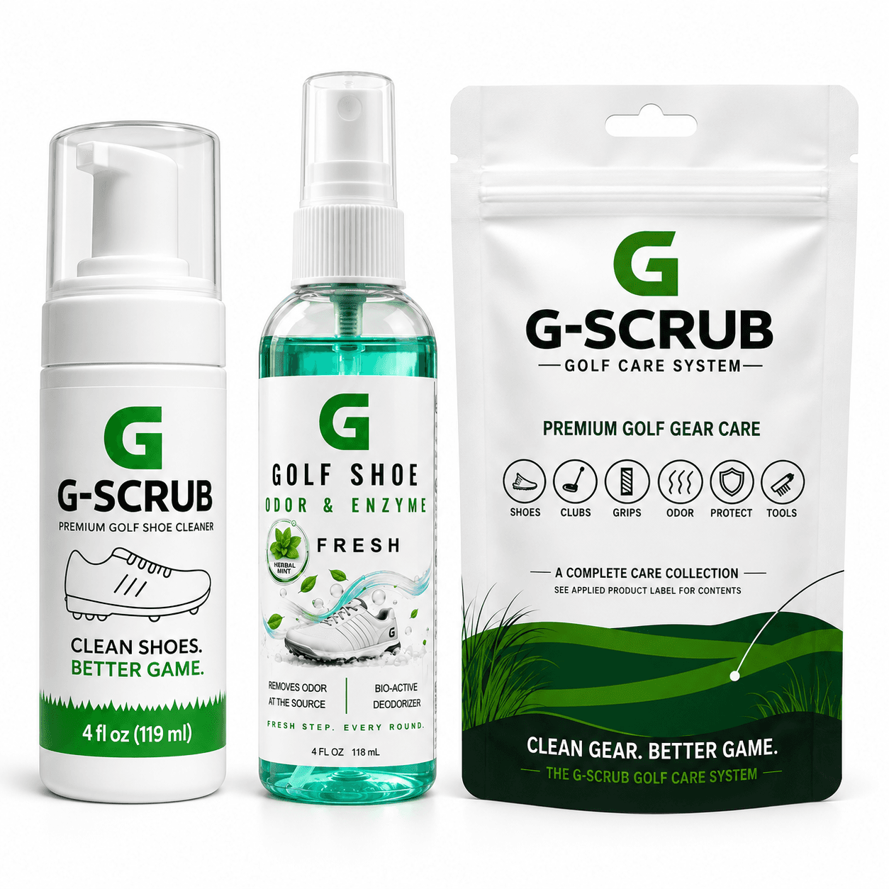 G-SCRUB Golf Kit — Shoe Foam + Fresh Mint