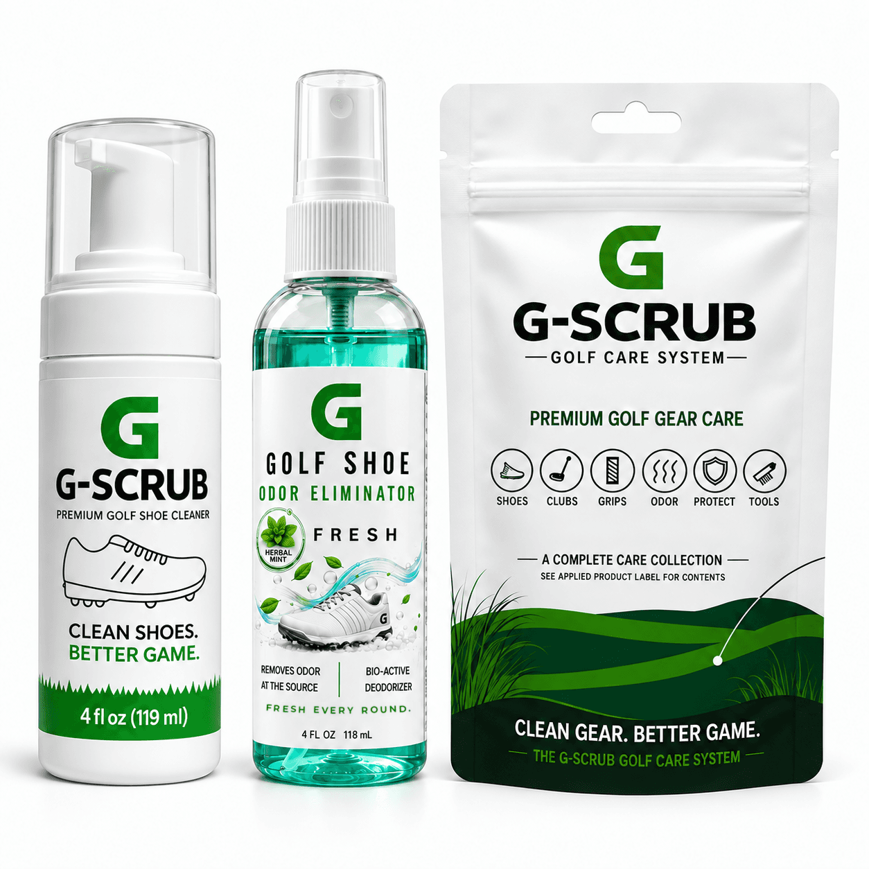 G-SCRUB Golf Kit — Shoe Foam + Fresh Mint