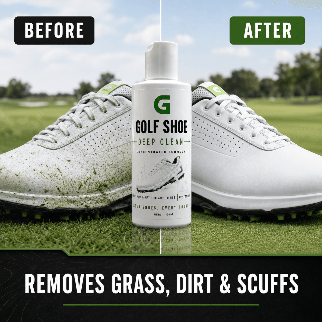 G-SCRUB Golf Shoe Deep Clean before and after