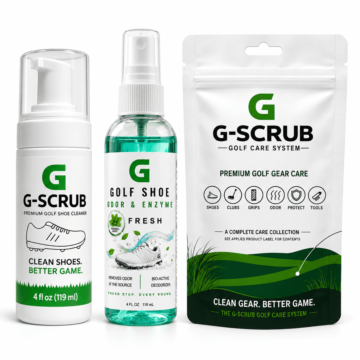 G-SCRUB Golf Kit — Shoe Foam + Fresh Mint